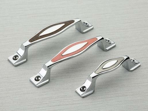 Sonet cabinet handles with coloured inlays
