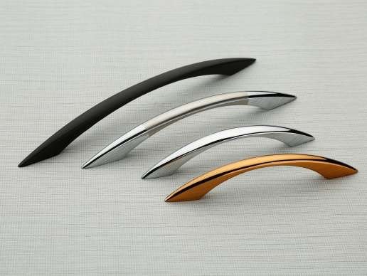 Civic cabinet handles in black, chrome and rose gold